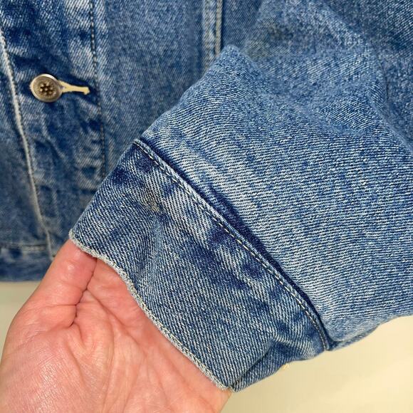 VTG Swingster Flannel‎ Lined Denim Trucker Jacket Mens 2XLT GoodYear Farm Tires - Picture 7 of 8